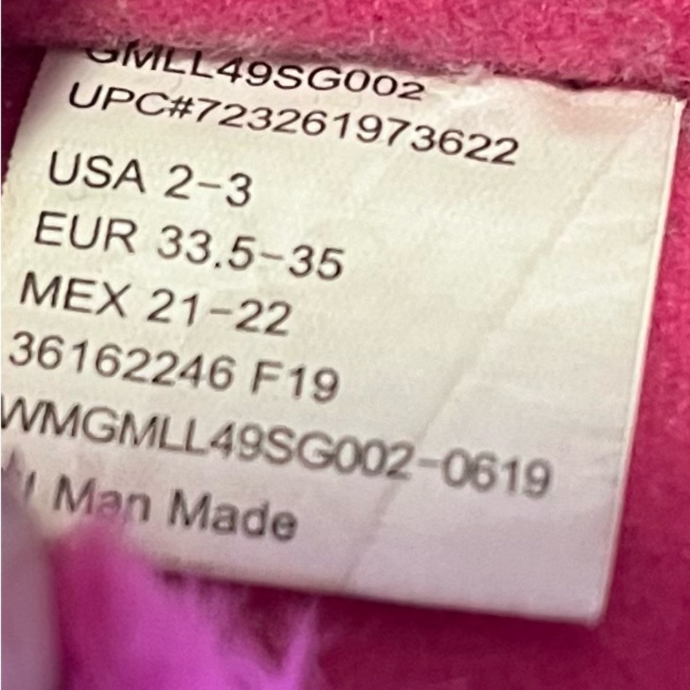 Girls Size 2 - 3Y Pretty Pink Slippers